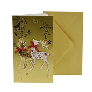 Promotion high quality Bulk Business Collectible OEM Customized Art Technics Logo Item Christmas greeting card
