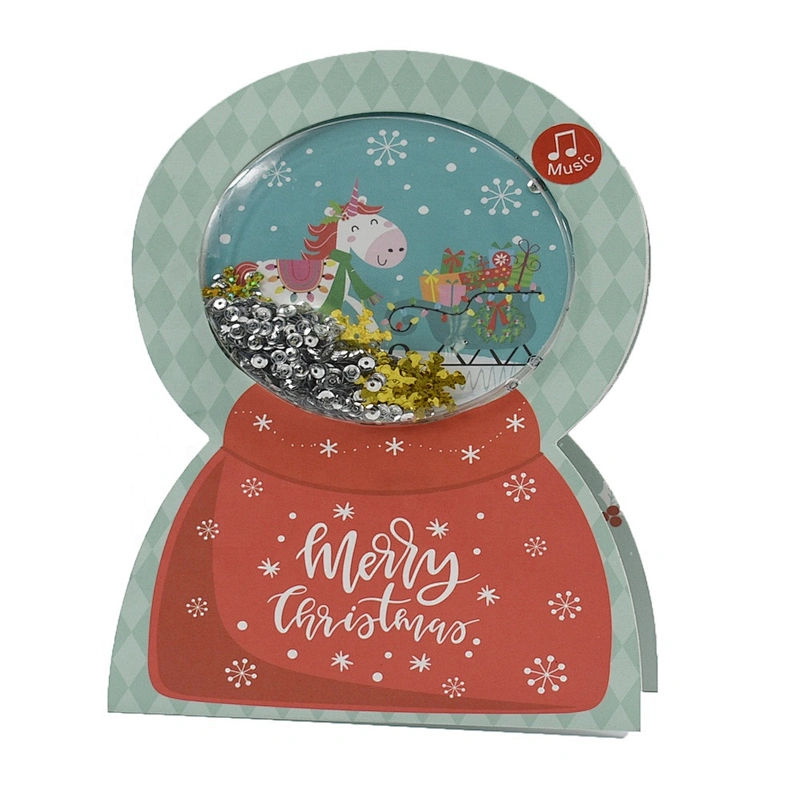 Factory Custom Gloss lamination Cards  Hot sale classic Christmas greeting Paper card