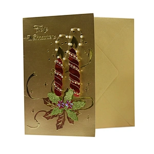 Promotion high quality Bulk Business Collectible OEM Customized Art Technics Logo Item Christmas greeting card