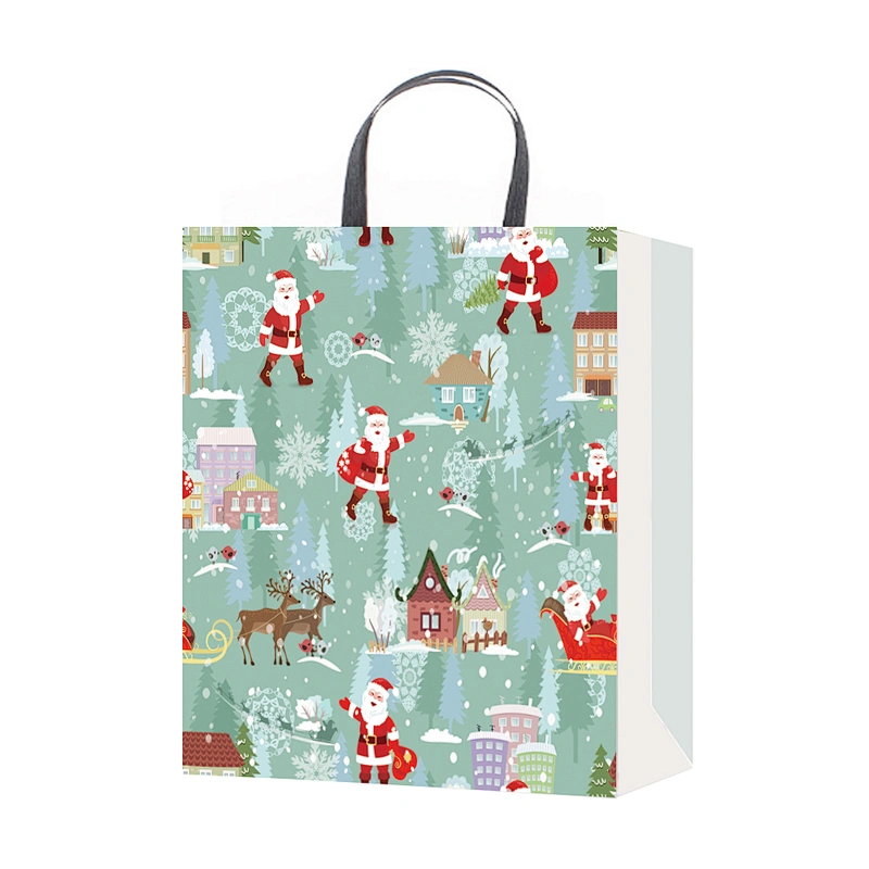 Customize Design Xmas Shopping Paper Bag Printing Gift Custom OEM Craft Gsm Item Time Industrial Surface Packaging Pcs
