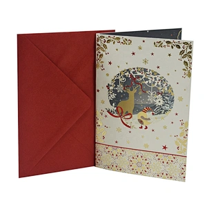 Custom oem china Gold stamping Cards  OEM Customized Christmas greeting Paper card