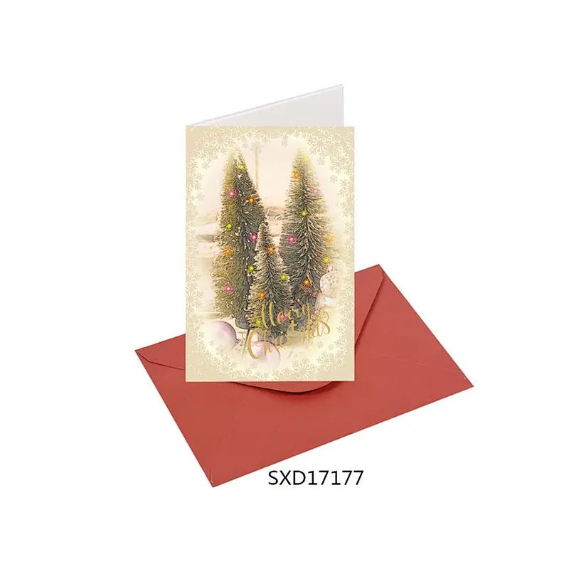 Wholesale fashionable china trendy Snowflake pattern Cards  OEM Customized Christmas greeting Paper card