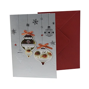 Promotion high quality Bulk Business Collectible OEM Customized Art Technics Logo Item Christmas greeting card