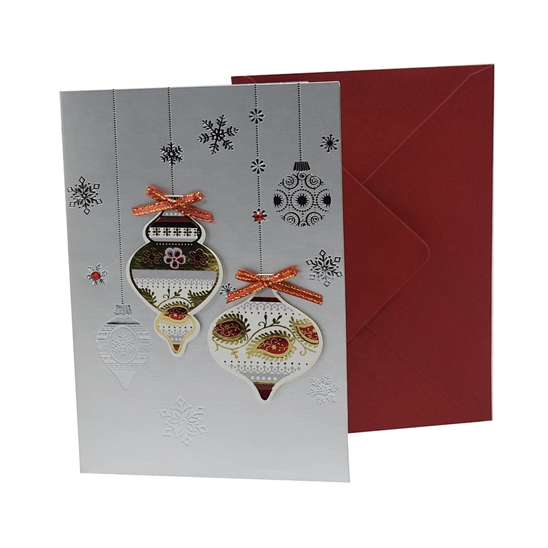 Promotion high quality Bulk Business Collectible OEM Customized Art Technics Logo Item Christmas greeting card