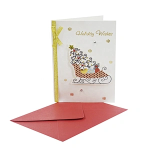 Custom oem china Gold stamping Cards  OEM Customized Christmas greeting Paper card
