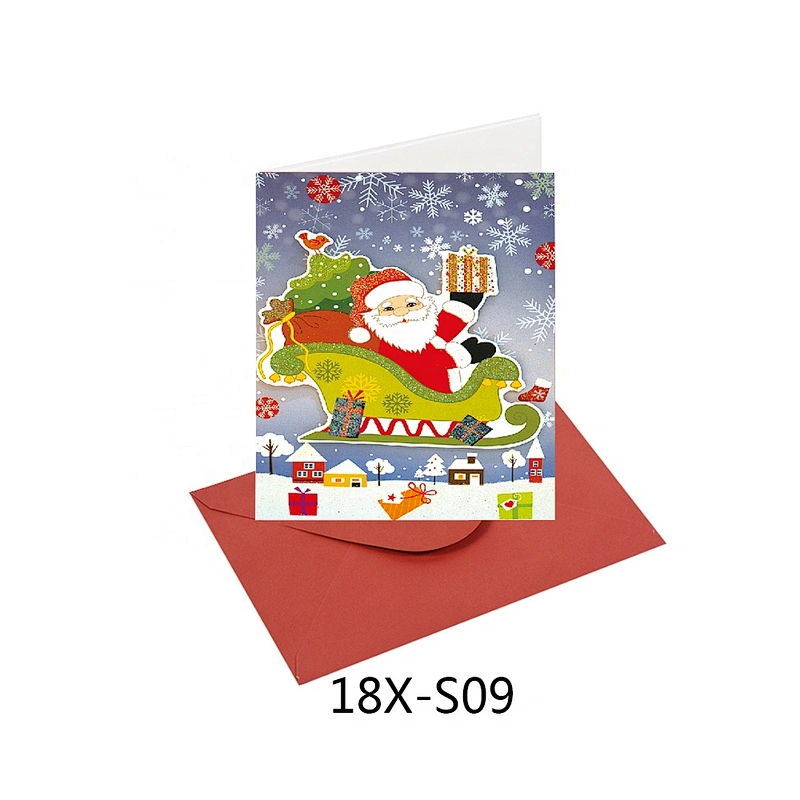 Professional manufacturer Santa Claus Cards  attractive style Christmas greeting Paper card