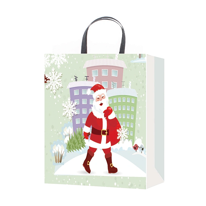 Customize Design Xmas Shopping Paper Bag Printing Gift Custom OEM Craft Gsm Item Time Industrial Surface Packaging Pcs