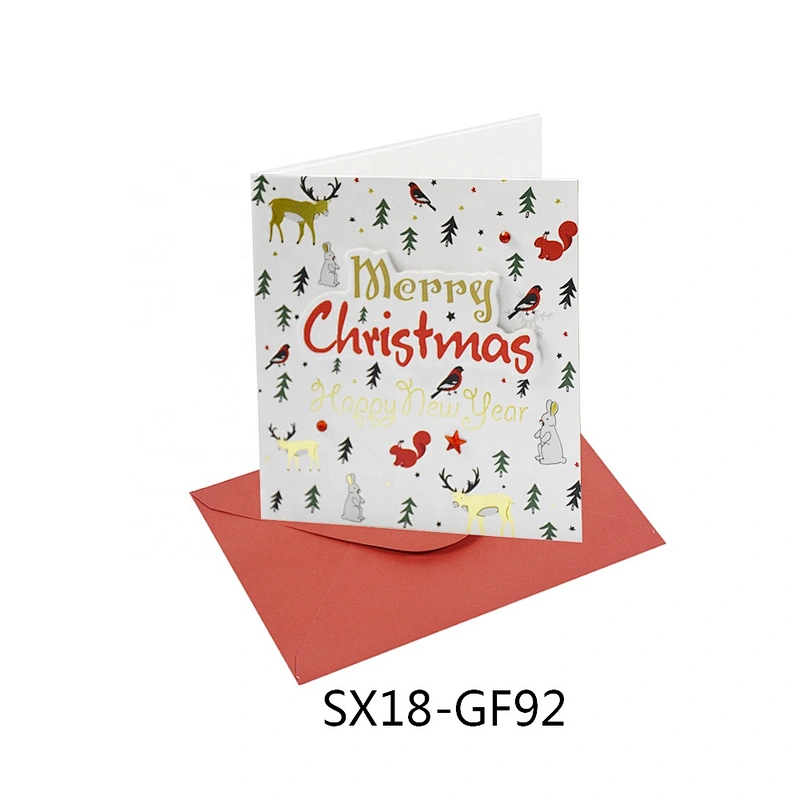 Custom Fashion Square Cards  Vellum Paper Top selling Christmas greeting Paper card