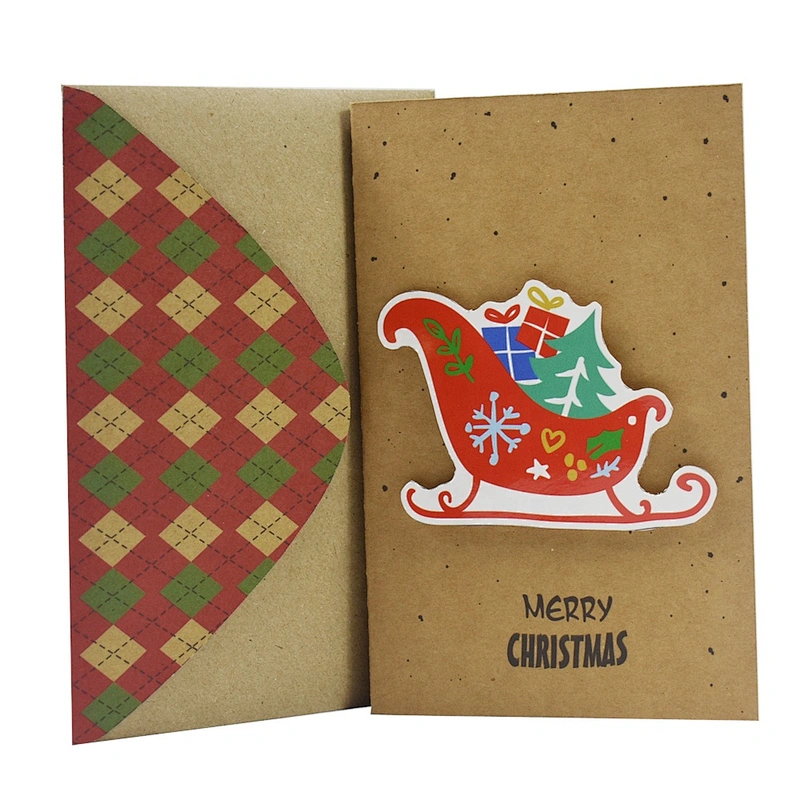 Best selling Offset printing Cards  OEM Customized Christmas greeting Paper card
