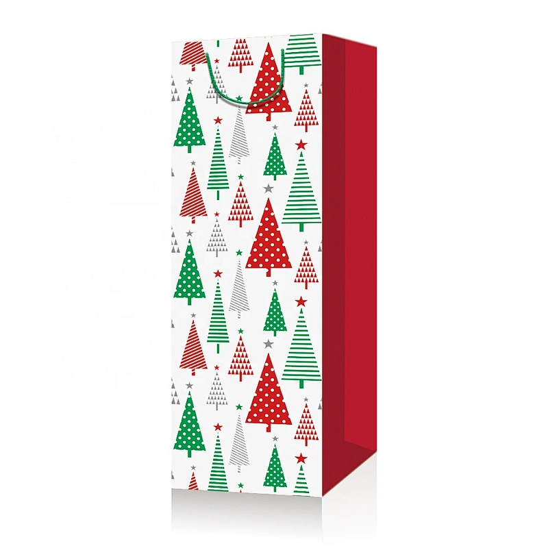 Stock Colorful bottle paper bags with Xmax designs suitable for packing gifts or wines