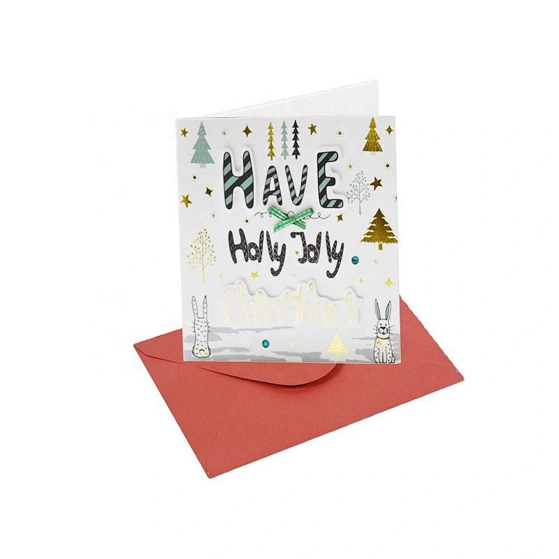 Custom Fashion Square Cards  Vellum Paper Top selling Christmas greeting Paper card