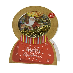 Factory Custom Gloss lamination Cards  Hot sale classic Christmas greeting Paper card