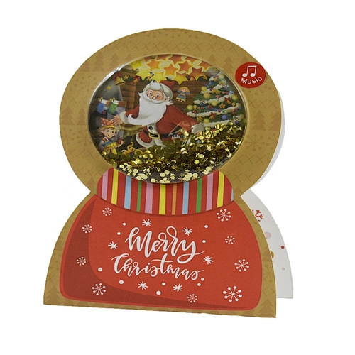 Factory Custom Gloss lamination Cards  Hot sale classic Christmas greeting Paper card