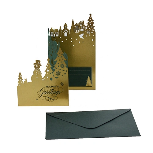 Promotion high quality Bulk Business Collectible OEM Customized Art Technics Logo Item Christmas greeting card