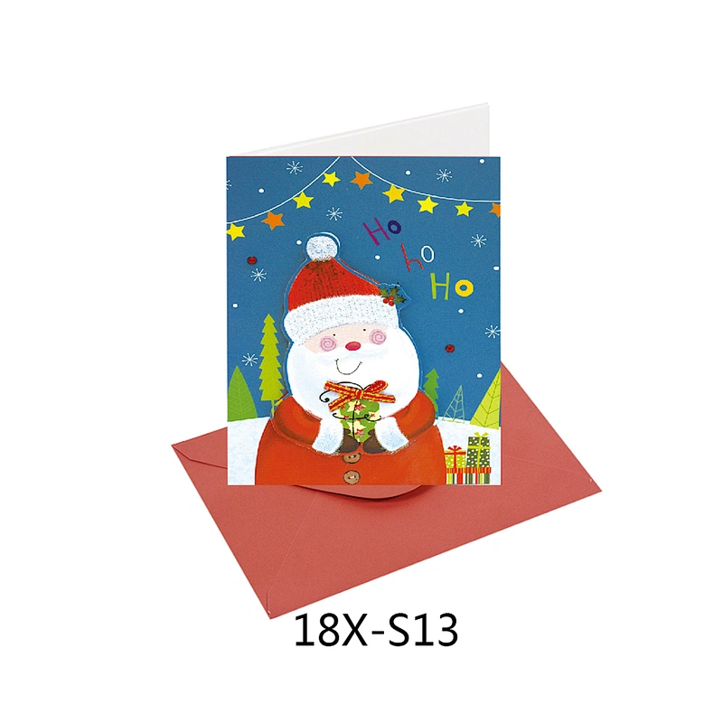 Professional manufacturer Santa Claus Cards  attractive style Christmas greeting Paper card