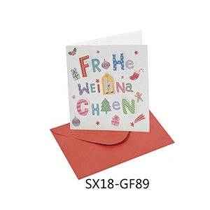 Custom Fashion Square Cards  Vellum Paper Top selling Christmas greeting Paper card