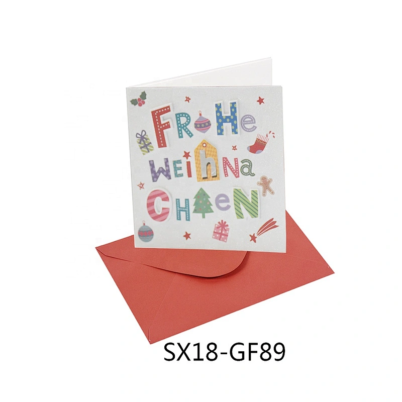 Custom Fashion Square Cards  Vellum Paper Top selling Christmas greeting Paper card