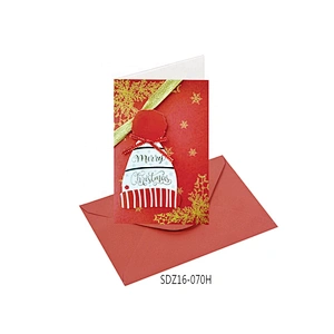 Cheap promotional gift Thank You Cards  Latest hot sale Christmas greeting Paper card