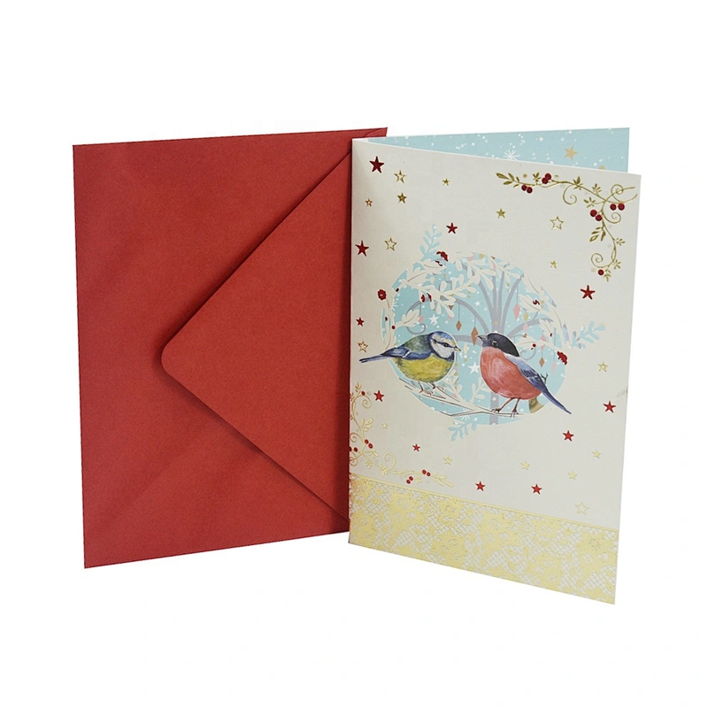 Custom oem china Gold stamping Cards  OEM Customized Christmas greeting Paper card