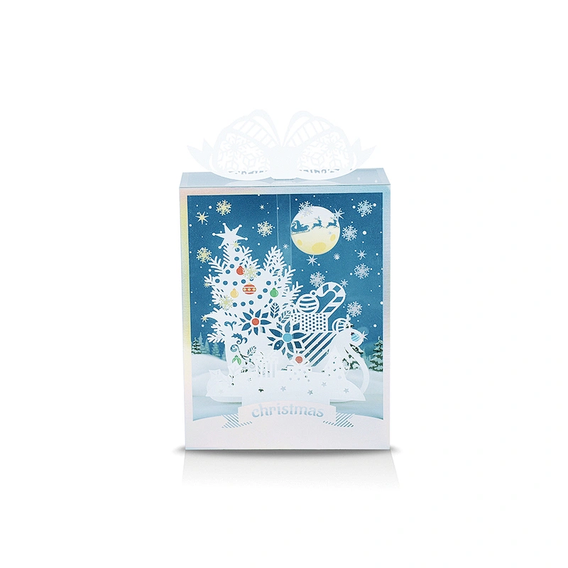 Three-dimensional Furnishing Articles Greeting And Christmas  Card  Hollow Out