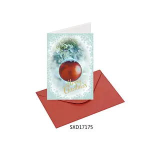 Wholesale fashionable china trendy Snowflake pattern Cards  OEM Customized Christmas greeting Paper card