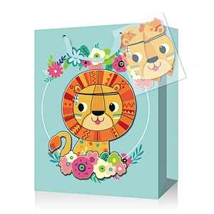 Puzzle colorful gift paper bags with Fresh design suitable for children packing gifts or foods