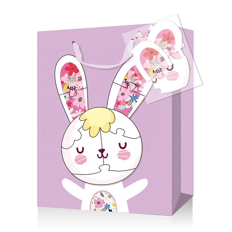 Puzzle colorful gift paper bags with Fresh design suitable for children packing gifts or foods