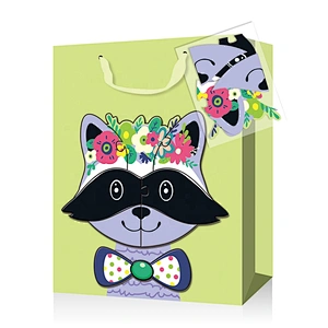 Puzzle colorful gift paper bags with Fresh design suitable for children packing gifts or foods