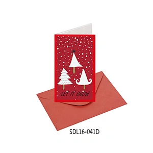 China online sale Red Cards Popular hot selling Christmas greeting Paper card