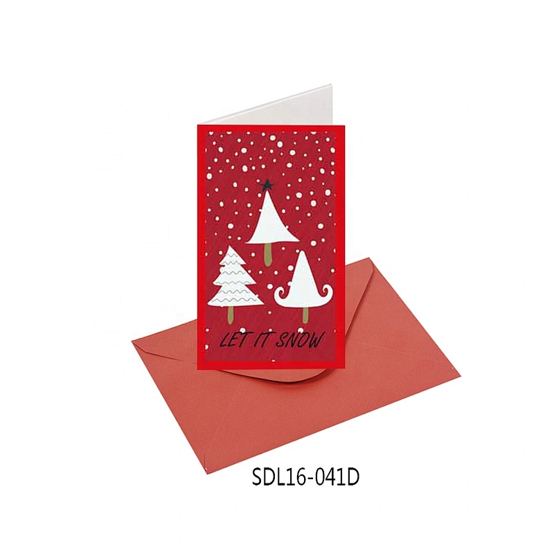 China online sale Red Cards Popular hot selling Christmas greeting Paper card