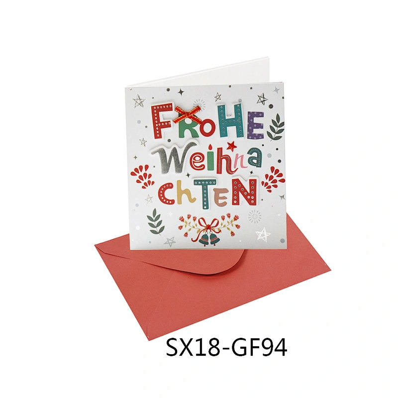 Custom Fashion Square Cards  Vellum Paper Top selling Christmas greeting Paper card