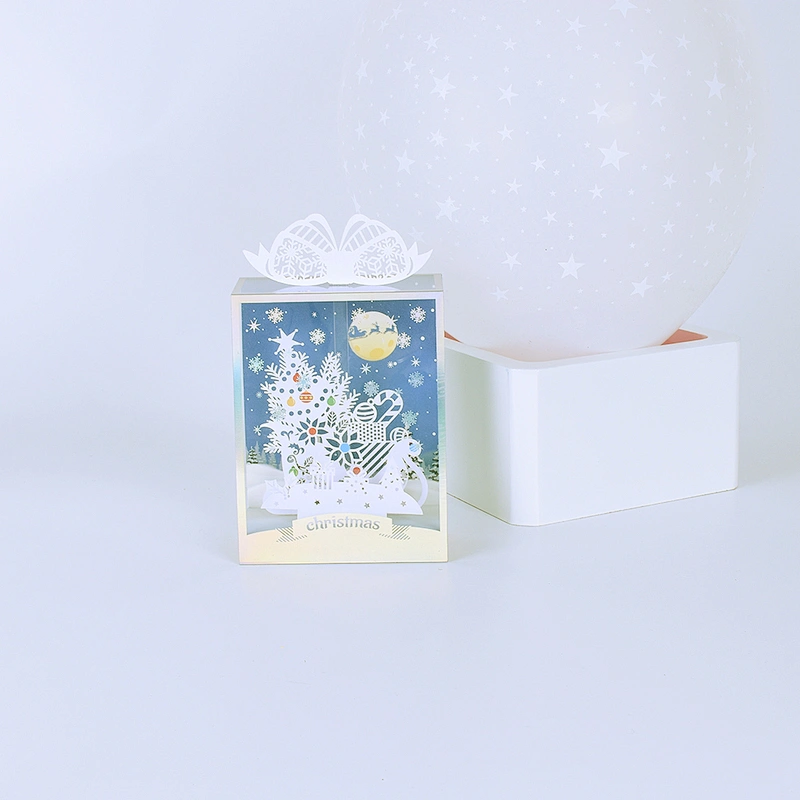 Three-dimensional Furnishing Articles Greeting And Christmas  Card  Hollow Out