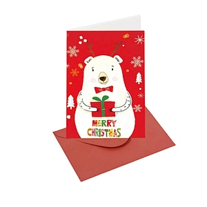 3d cards pop up gift Thank You Cards  With  Logo Latest hot sale ChristmasTransparent Photocard