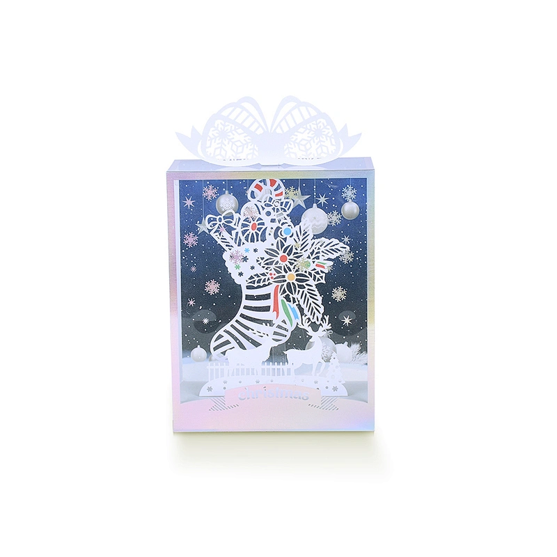New Designs Three-dimensional Furnishing Articles Greeting And Christmas  Card  Hollow Out