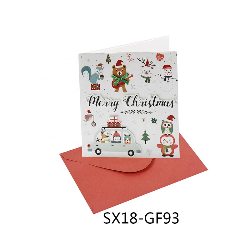 Custom Fashion Square Cards  Vellum Paper Top selling Christmas greeting Paper card