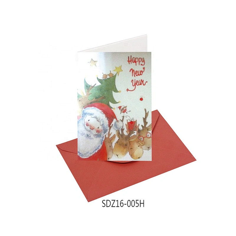 Wholesale latest designs Gold stamping Cards  OEM Customized Christmas greeting Paper card