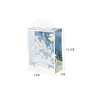 Three-dimensional Furnishing Articles Greeting And Christmas  Card  Hollow Out