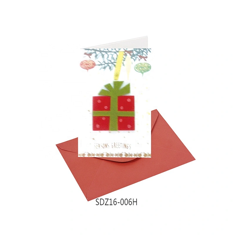 Wholesale latest designs Gold stamping Cards  OEM Customized Christmas greeting Paper card