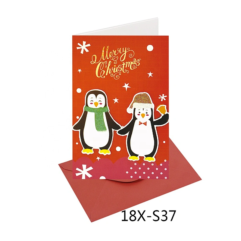 Good quality promotional fashion Polar bear Cards  OEM Customized Christmas greeting Paper card