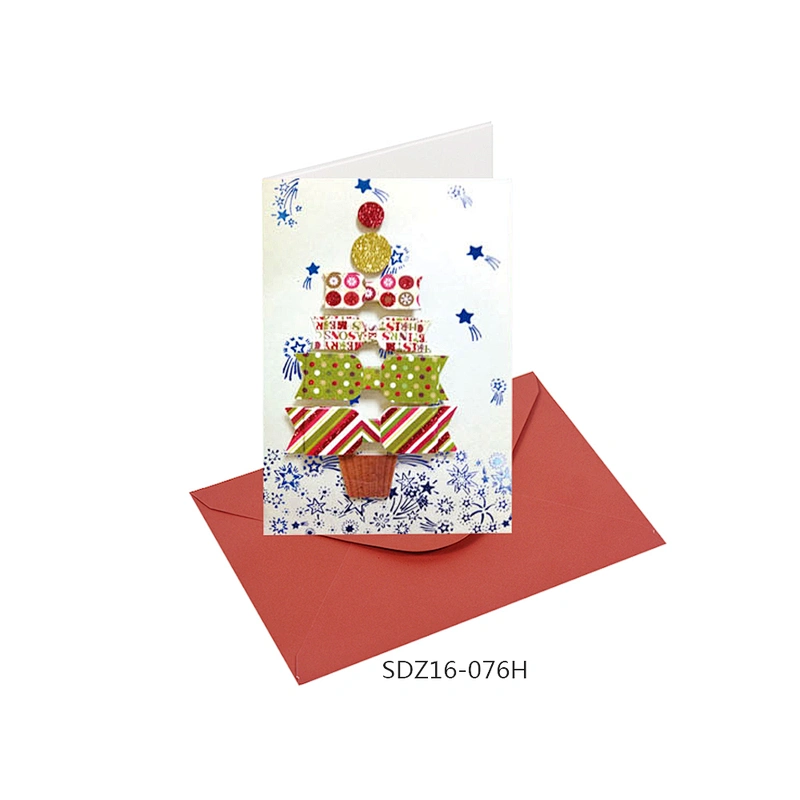 Factory Custom Christmas tree Cards  Latest arrival Christmas greeting Paper card
