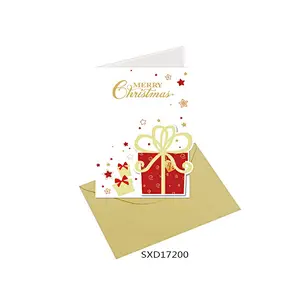 Wholesale fashionable china trendy Snowflake pattern Cards  OEM Customized Christmas greeting Paper card