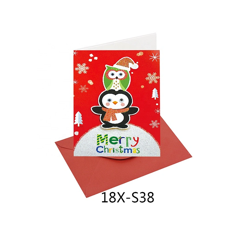 Good quality promotional fashion Polar bear Cards  OEM Customized Christmas greeting Paper card