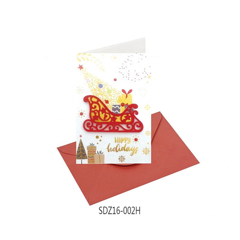 Wholesale latest designs Gold stamping Cards  OEM Customized Christmas greeting Paper card