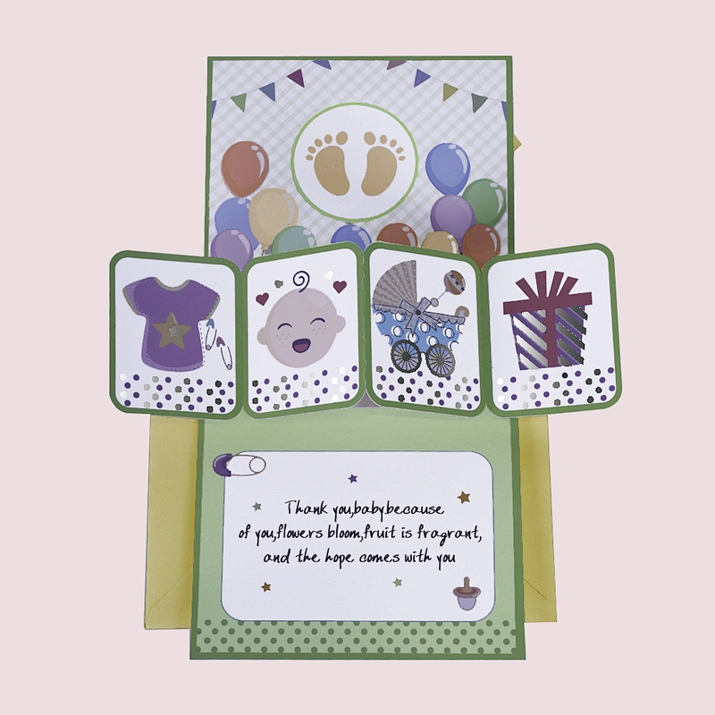 Hot Sales Pop Up Greeting Card 3D High Quality Gold Stamping Handmade For Friends And Birthday