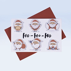 Christmas greeting card with hot stamping and glitter 3D sticker