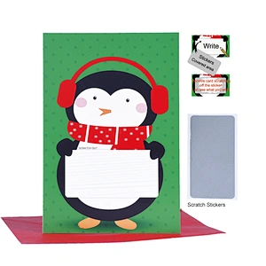 Scratch sticker Xmas greeting card for Christmas gifts