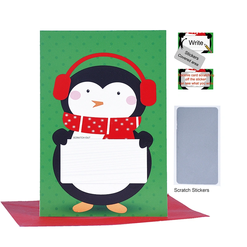 Scratch sticker Xmas greeting card for Christmas gifts
