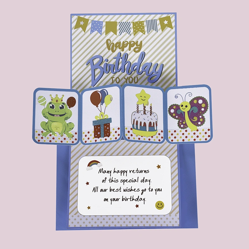 Hot Sales Pop Up Greeting Card 3D High Quality Gold Stamping Handmade For Friends And Birthday