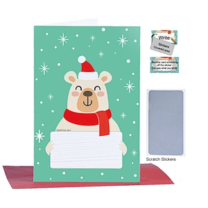 Scratch sticker with Xmas greeting card for Christmas gifts