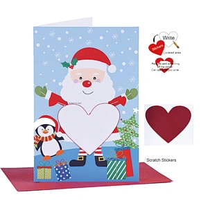 Scratch sticker Xmas greeting card for Christmas gifts